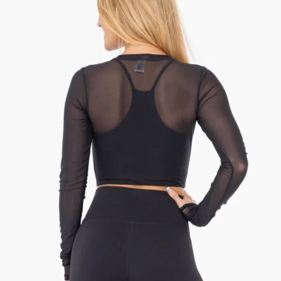Mono b Racerback Sheer Long Sleeve Top - Picture 3 of 6